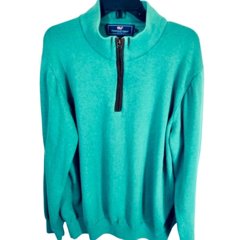 VINYARD VINES Pullover 1/4 Zip Pima Cotton
Baby Alpaca, Elbow Patches, green